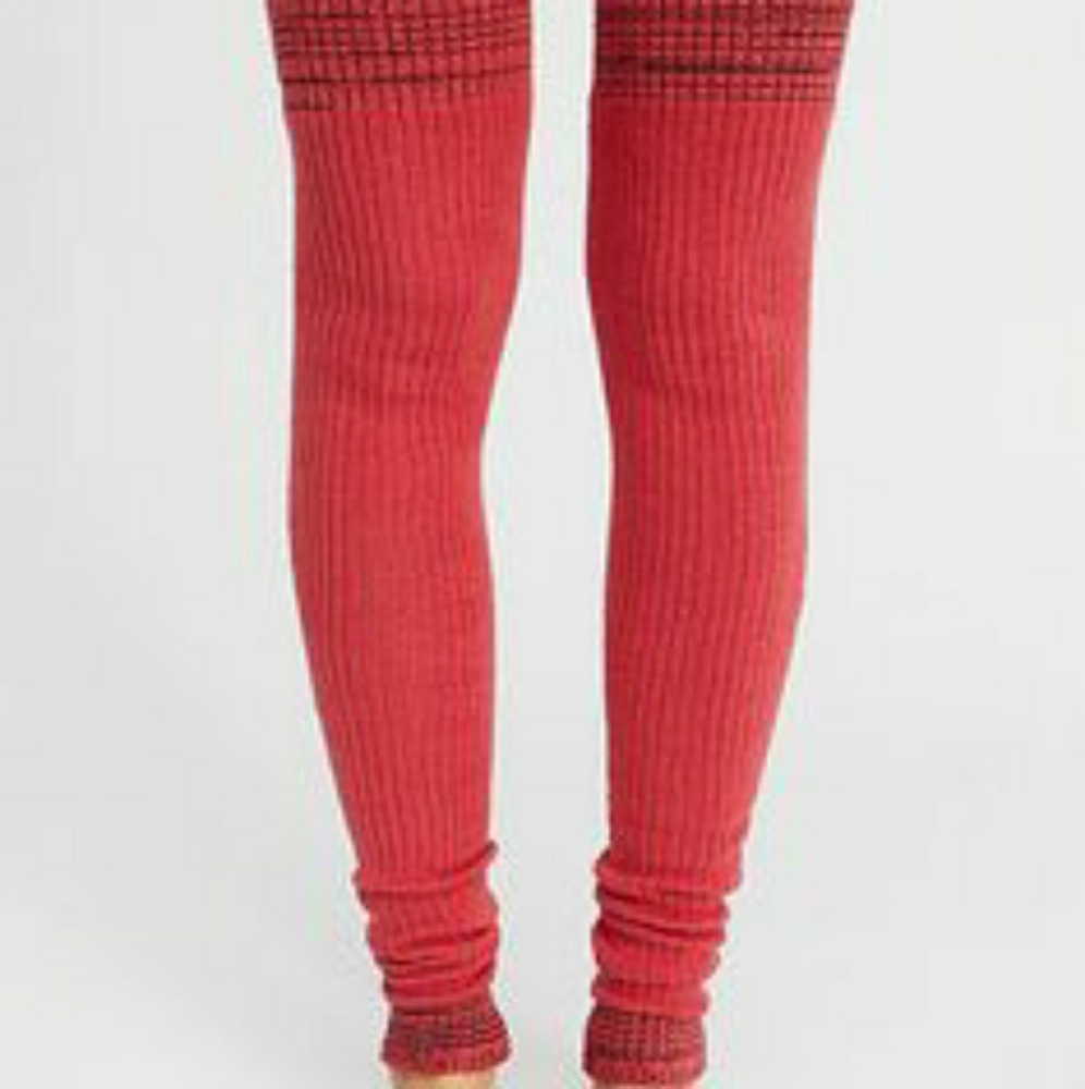 Red  Cotton Knee-Hi  Legwarmers.